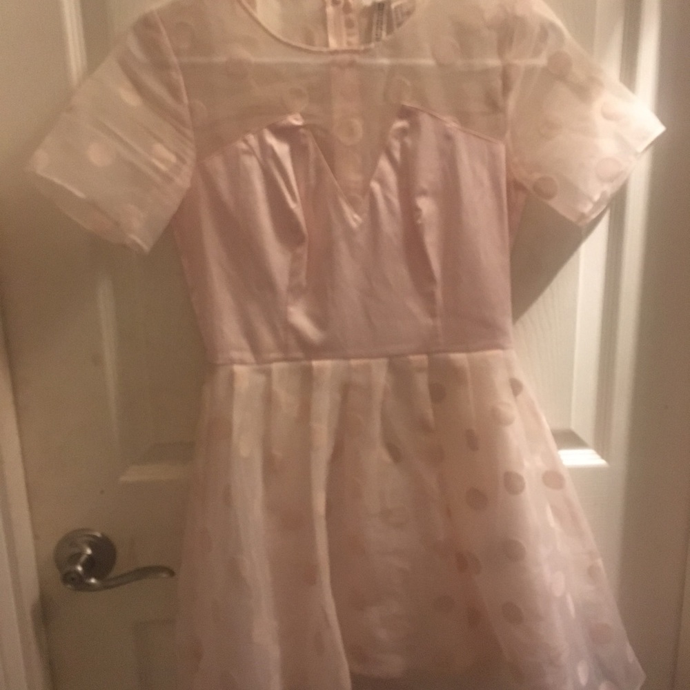 Baby Pink Polka Dot Organza Dress